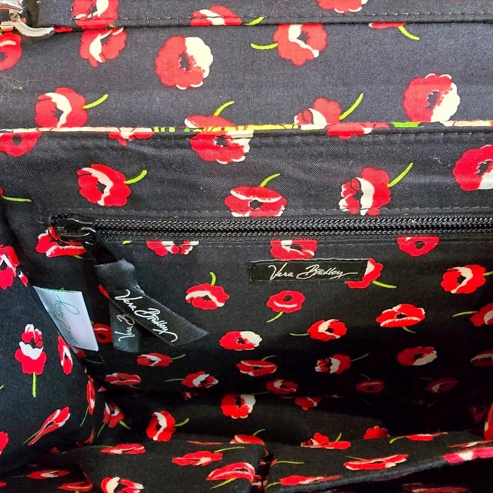 Vera Bradley Poppy Fields Mini Briefcase Crossbody Bag Retired Turn Lock Flap M - Picture 3 of 9